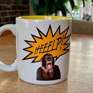 Vintage Pop Art Chimpanzee Stoneware Mug -American Greetings